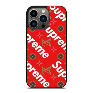 LOUIS VUITTON X SUPREME RED iPhone 16 Pro Case Cover